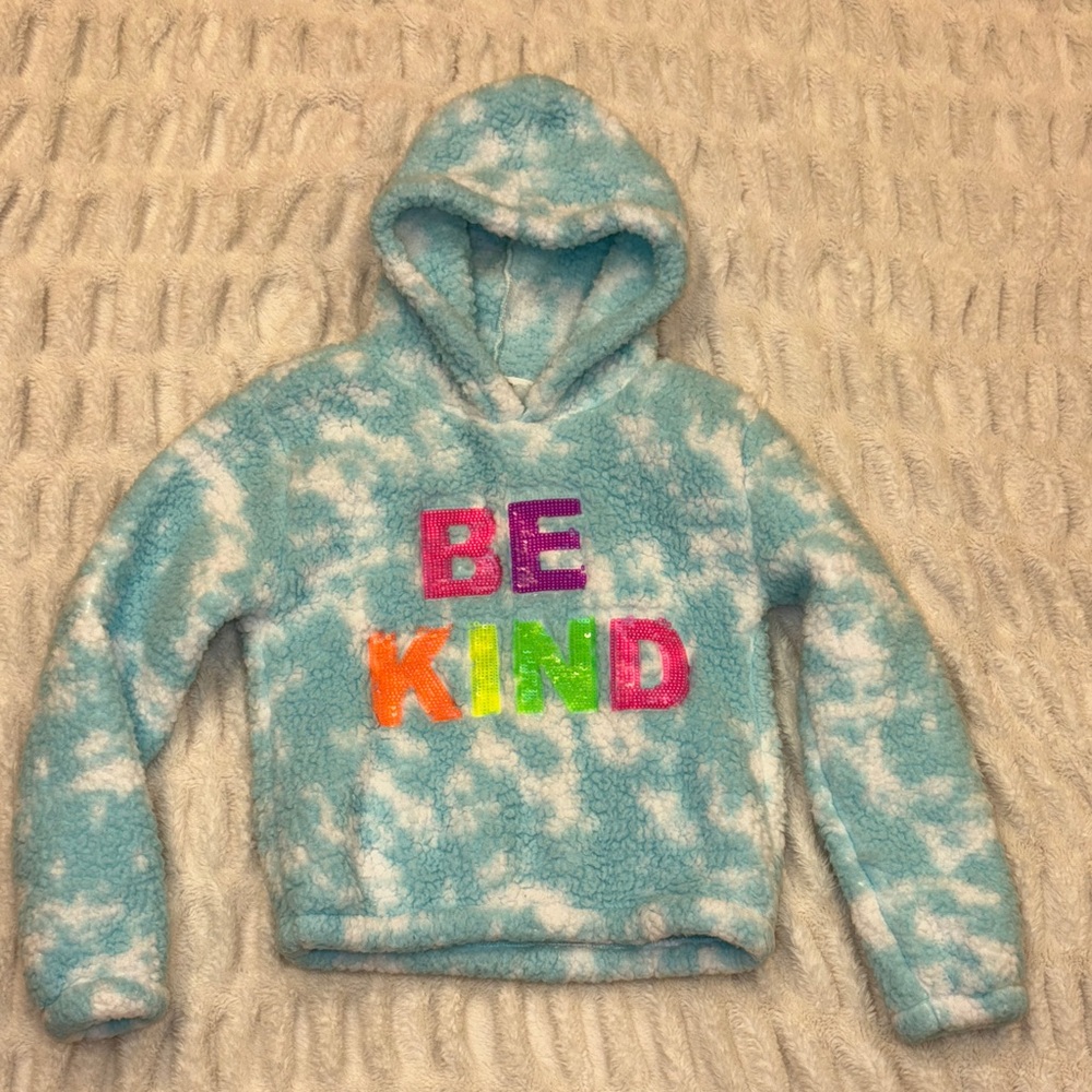 Kids Blue Tie-Dye 'Be Kind' Hoodie